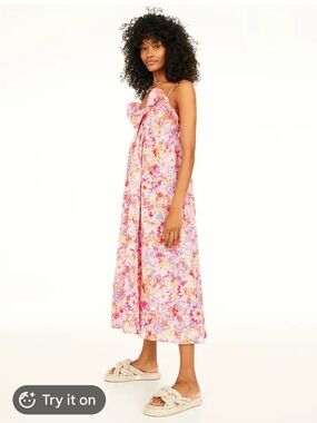 H&M Flounced Floral Floral Maxi Dress 100% cotton *summer